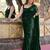 green pure georgette embellished sequinned party wear saree
