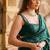 green pure georgette embellished sequinned party wear saree