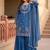 Blue faux georgette embroidered palazzo set