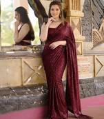 Pure georgette embellished sequinned party wear saree
