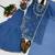 Blue faux georgette embroidered palazzo set