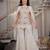 Off-white silk blend embroidered palazzo set