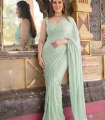 Pure georgette embellished sequinned party wear saree