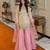 Beige silk blend embroidered palazzo set