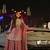 Pink silk blend embroidered palazzo set