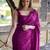 magenta pure georgette embellished sequinned party wear saree