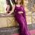 magenta pure georgette embellished sequinned party wear saree