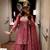 Pink silk blend embroidered palazzo set