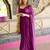 magenta pure georgette embellished sequinned party wear saree