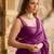 magenta pure georgette embellished sequinned party wear saree