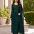 Dark-green georgette embroidered palazzo set