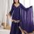 Royal-blue silk blend embroidered palazzo set