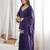 Royal-blue silk blend embroidered palazzo set
