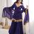 Royal-blue silk blend embroidered palazzo set