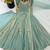 Light-green silk blend embroidered flared gown set