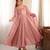 Onion-pink silk blend embroidered flared gown set