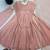 Onion-pink silk blend embroidered flared gown set