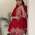 Red faux georgette embroidered palazzo set