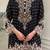 Black faux georgette embroidered palazzo set