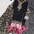 Black faux georgette embroidered palazzo set