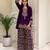 Purple faux georgette embroidered palazzo set