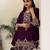 Purple faux georgette embroidered palazzo set