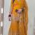 Yellow silk blend embroidered sharara set