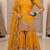 Yellow silk blend embroidered sharara set