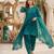 Teal-green silk blend embroidered farshi salwar set