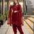 Maroon silk blend embroidered farshi salwar set