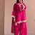 Magenta silk blend embroidered farshi salwar set