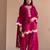 Magenta silk blend embroidered farshi salwar set