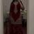 Maroon faux georgette embroidered kurta set