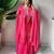 Hot-pink silk blend embroidered sharara set