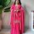 Hot-pink silk blend embroidered sharara set