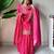 Hot-pink silk blend embroidered sharara set