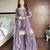 Purple silk blend embroidered sharara set