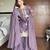 Purple silk blend embroidered sharara set