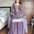 Purple silk blend embroidered sharara set