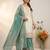 Off-white silk blend embroidered palazzo set