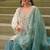Off-white silk blend embroidered palazzo set