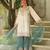 Off-white silk blend embroidered palazzo set