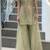 Olive silk blend embroidered palazzo set