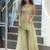 Olive silk blend embroidered palazzo set