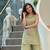Olive silk blend embroidered palazzo set