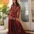 Maroon organza embroidered sharara set