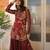 Maroon organza embroidered sharara set