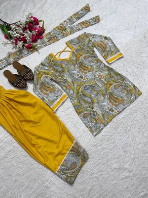 White crepe printed farshi salwar set 4