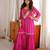 Dark-magenta silk blend embroidered sharara set