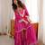 Dark-magenta silk blend embroidered sharara set